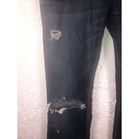 7 For All Mankind Jeans Women's Sz 28 Blue Mid Rise Distress Boot Cut - Picture 2 of 9
